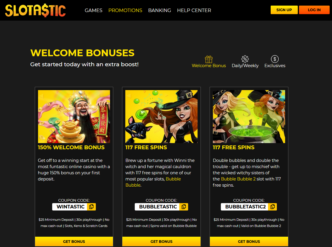Slotastic Casino -117 Free Spins