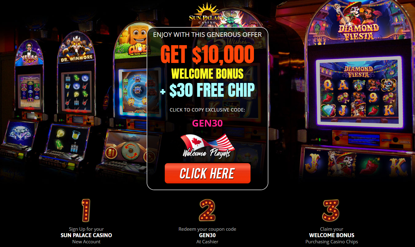 GET $10,000 WELCOME BONUS + $30
FREE CHIP GET
$10,000 WELCOME BONUS + $30 FREE CHIP